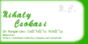 mihaly csokasi business card